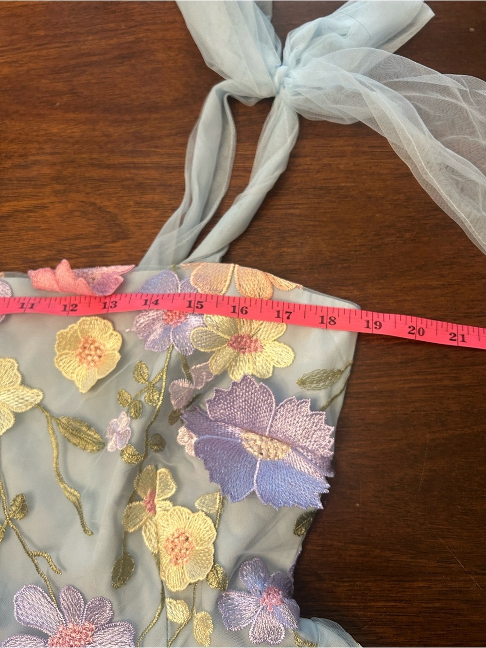 Lulu's Pastel Blue Floral Embroidered Mini Dress - Picture 7 of 8